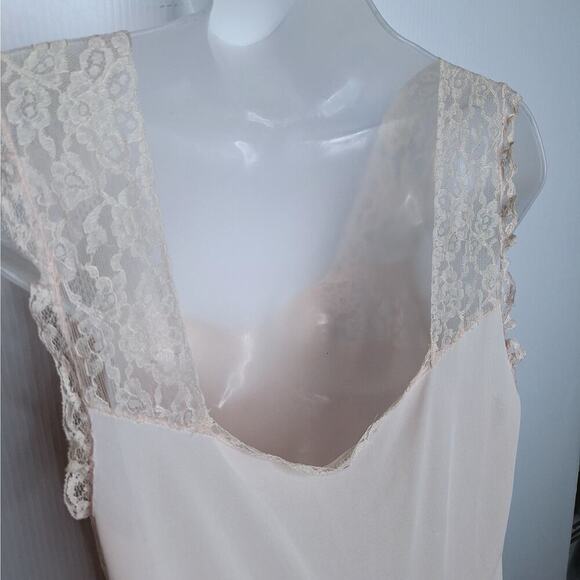 Vintage 60s Radcliffe Long Maxi Nightgown Nylon 38 M/L Lace Coquette Romantic - Picture 11 of 11